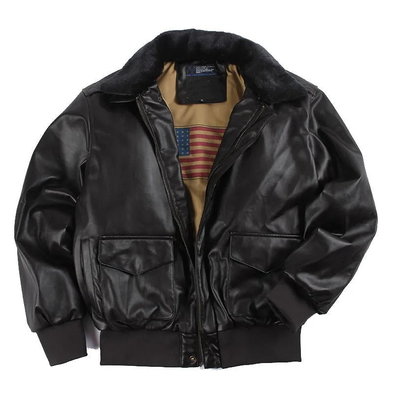 Blouson Moto en Cuir Vintage