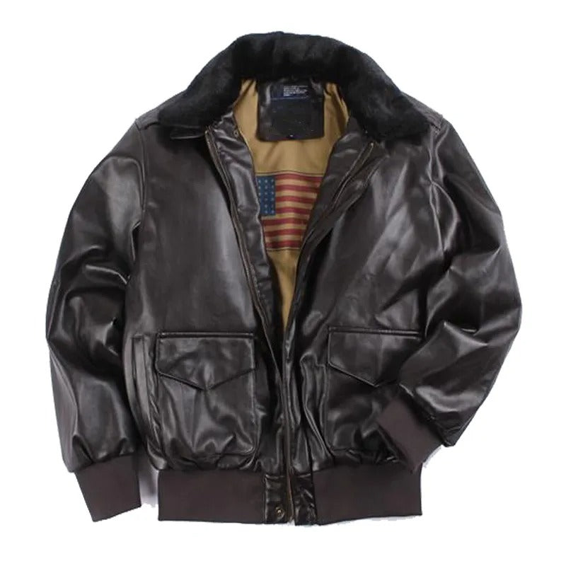 Blouson Moto en Cuir Vintage