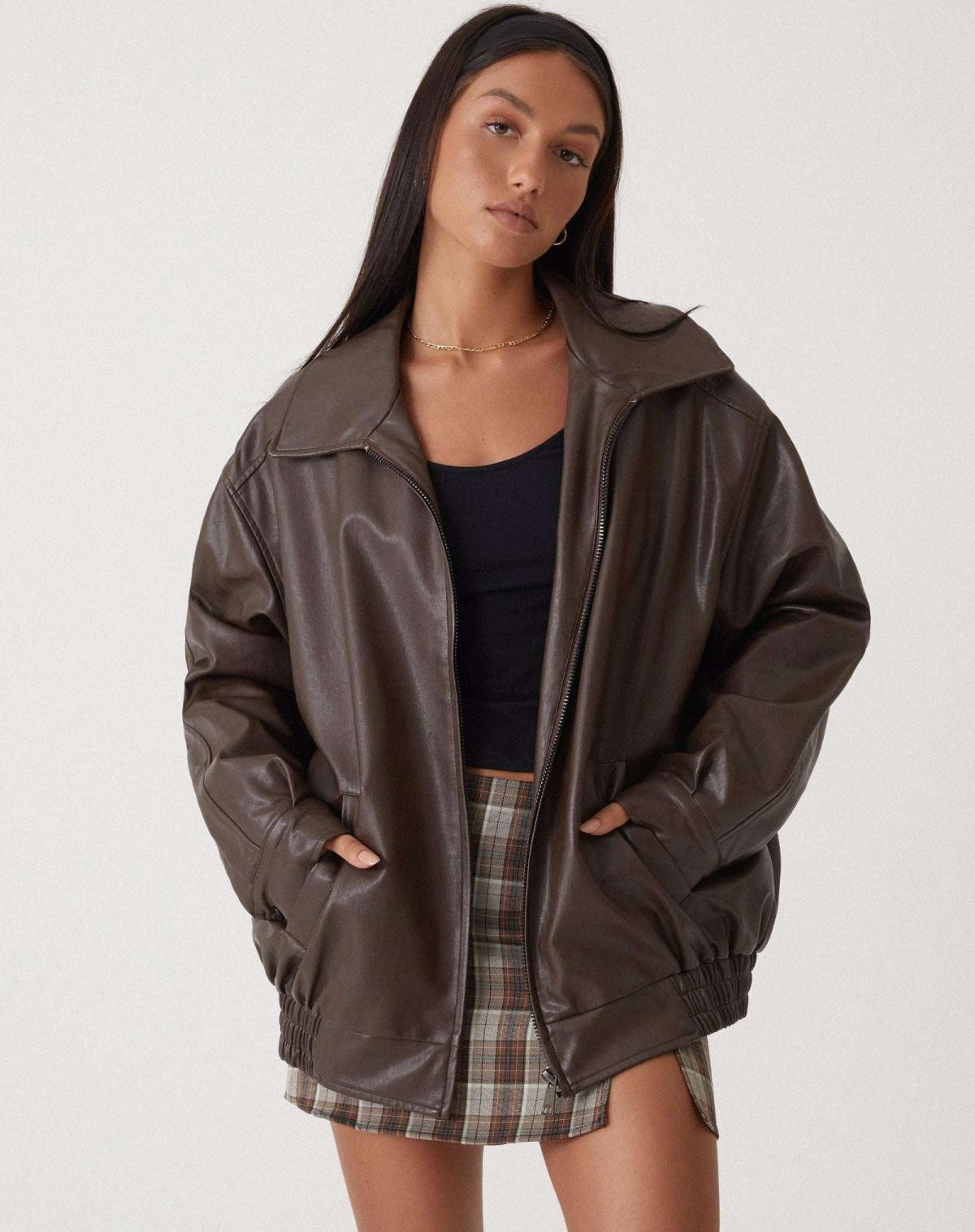 Veste en cuir d'été oversize LuxeEase